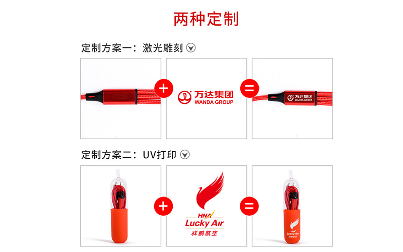 數據線禮品LOGO定制效果